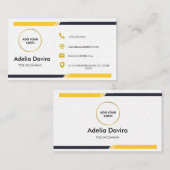 Modern Minimal White Gold Consultant Business Card 名刺 (正面/裏面)