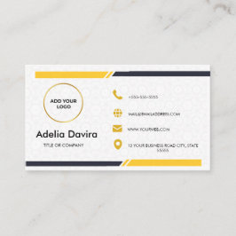 Modern Minimal White Gold Consultant Business Card 名刺