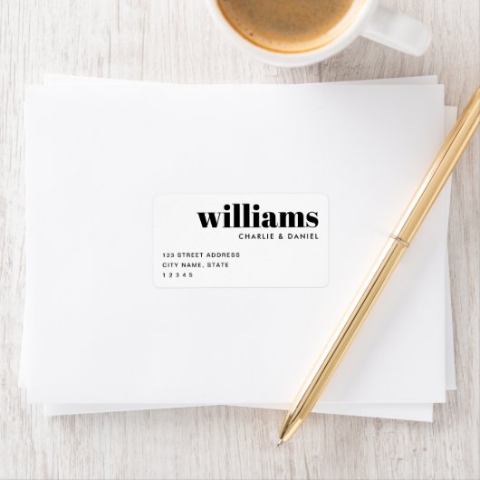 Modern minimal white return address ラベル (インサイチュ)