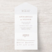 Modern Minimal White Wedding Foil オールインワン招待状 (内側)