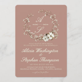 Modern Minimal Winter Floral Wedding 招待状