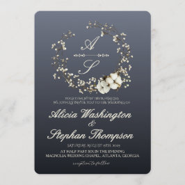 Modern Minimal Winter Floral Wedding 招待状