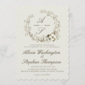 Modern Minimal Winter Floral Wedding 招待状 (正面)