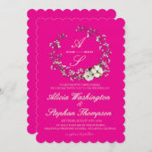 Modern Minimal Winter Floral Wedding 招待状 (正面/裏面)