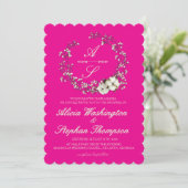 Modern Minimal Winter Floral Wedding 招待状 (スタンド正面)