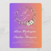 Modern Minimal Winter Floral Wedding 招待状 (正面)