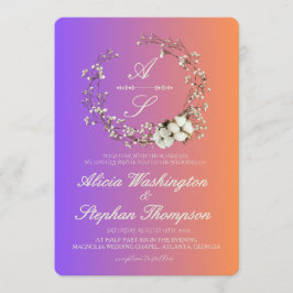 Modern Minimal Winter Floral Wedding 招待状