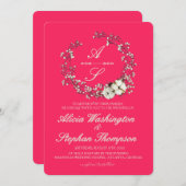 Modern Minimal Winter Floral Wedding 招待状 (正面/裏面)