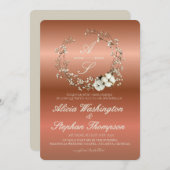 Modern Minimal Winter Floral Wedding 招待状 (正面/裏面)