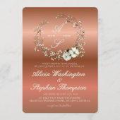 Modern Minimal Winter Floral Wedding 招待状 (正面)