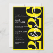 Modern Minimal Yellow Typography Graduation Party 招待状 (正面)