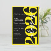 Modern Minimal Yellow Typography Graduation Party 招待状 (スタンド正面)
