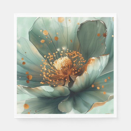 Modern Minimalis Emerald and White Wedding Napkins スタンダードランチョンナプキン (正面)