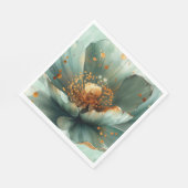 Modern Minimalis Emerald and White Wedding Napkins スタンダードランチョンナプキン (角)