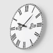 Modern Minimalism Black Roman Numbers  ラージ壁時計 (傾斜)