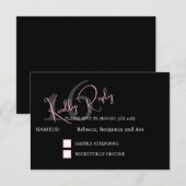 Modern Minimalist 16th RSVP Black Pink Birthday (正面/裏面)