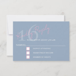 Modern Minimalist 16th RSVP Pink Blue Birthday