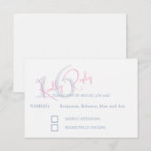 Modern Minimalist 16th RSVP Pink Blue Response (正面/裏面)