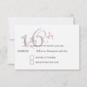 Modern Minimalist 16th White Black Response Card 出欠カード (正面)