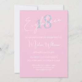 Modern Minimalist 18th Birthday Invitation 招待状
