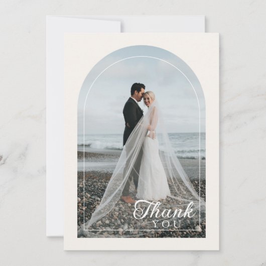 Modern Minimalist 1 Photo Thank You Dankeskarte サンキューカード (正面)