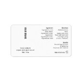 Modern Minimalist 1oz 30ml Cosmetic Bottle Label ラベル (正面)