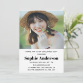 Modern Minimalist 2 Photo Graduation Party 招待状 (スタンド正面)