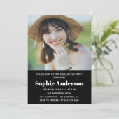 Modern Minimalist 2 Photo Graduation Party 招待状 (スタンド正面)