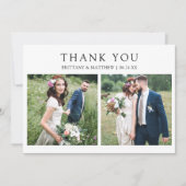Modern Minimalist 2 Photo Wedding サンキューカード (正面)