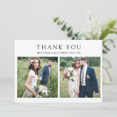 Modern Minimalist 2 Photo Wedding サンキューカード (スタンド正面)