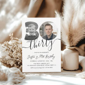 Modern Minimalist 30th Birthday Photo  招待状