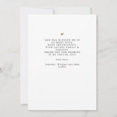 Modern Minimalist 3 Photo Collage Baptism サンキューカード (裏面)