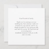 Modern Minimalist 3 Photo Collage Wedding Square サンキューカード (裏面)