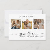 Modern Minimalist 3 Photo Script Collage Wedding セーブザデート (正面)