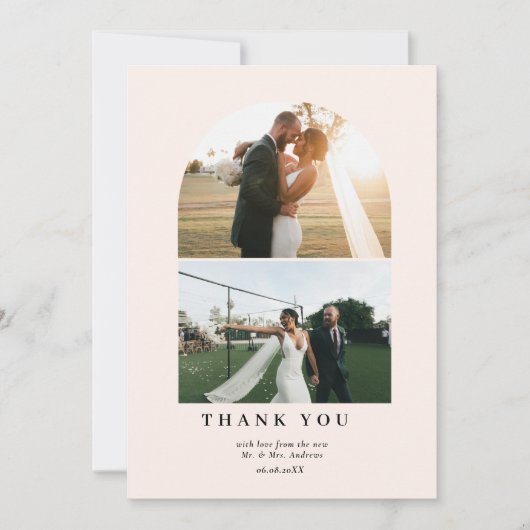 Modern Minimalist 3 Photo Thank You Dankeskarte サンキューカード (正面)