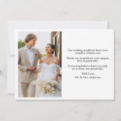 Modern Minimalist 3 Photos Wedding サンキューカード (裏面)