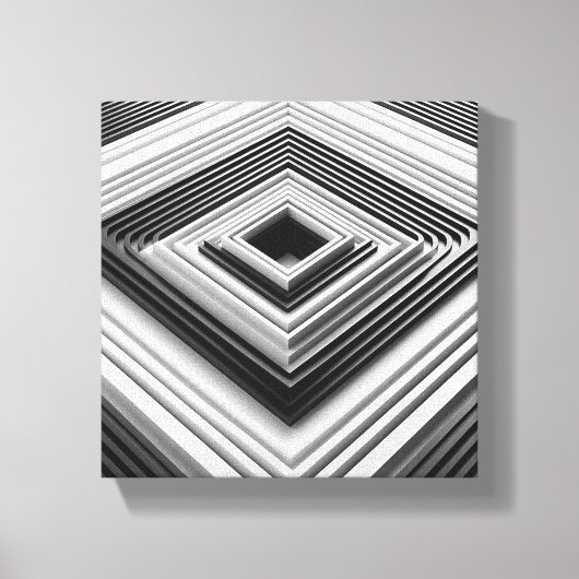Modern Minimalist 3D Nested Squares Art - Abstract キャンバスプリント (正面)