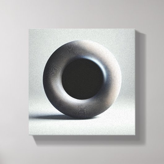 Modern Minimalist 3D Ridged Torus Art - Abstract G キャンバスプリント (正面)