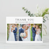 Modern Minimalist 4 Photo Wedding サンキューカード (スタンド正面)