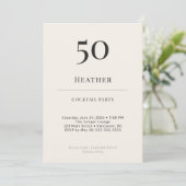 Modern Minimalist 50th Birthday Cocktail Party 招待状 (スタンド正面)