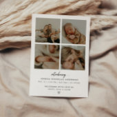 Modern Minimalist 5 Baby Photos Birth 案内状