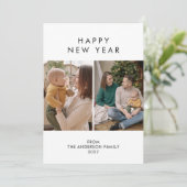 Modern Minimalist 5 Photo Collage New Year シーズンカード (スタンド正面)
