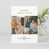 Modern Minimalist 5 Photo Collage New Year シーズンカード (スタンド正面)