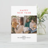 Modern Minimalist 5 Photo Collage New Year シーズンカード (スタンド正面)