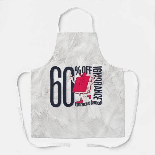Modern Minimalist 60 Percent Off Ignorance Typogra エプロン (正面)