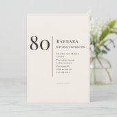 Modern Minimalist 80th Adult Birthday Celebration 招待状 (スタンド正面)