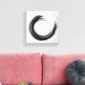 Modern Minimalist Abstract Circle Art - Bold Black キャンバスプリント (インサイチュ (リビング))