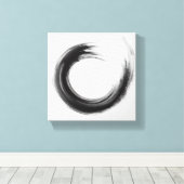 Modern Minimalist Abstract Circle Art - Bold Black キャンバスプリント (インサイチュ (ウッドフロア))