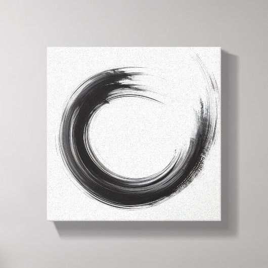 Modern Minimalist Abstract Circle Art - Bold Black キャンバスプリント (正面)