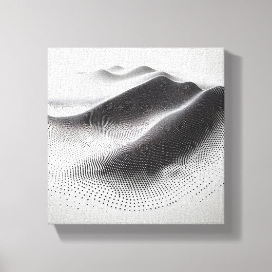 Modern Minimalist Abstract Dotted Landscape - 3D  キャンバスプリント (正面)